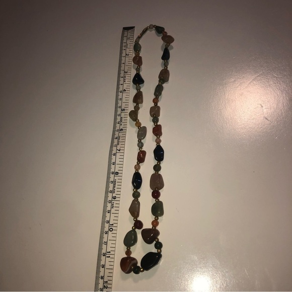 VTG Mixed Gemstone Agate Necklace 23” - Picture 4 of 4